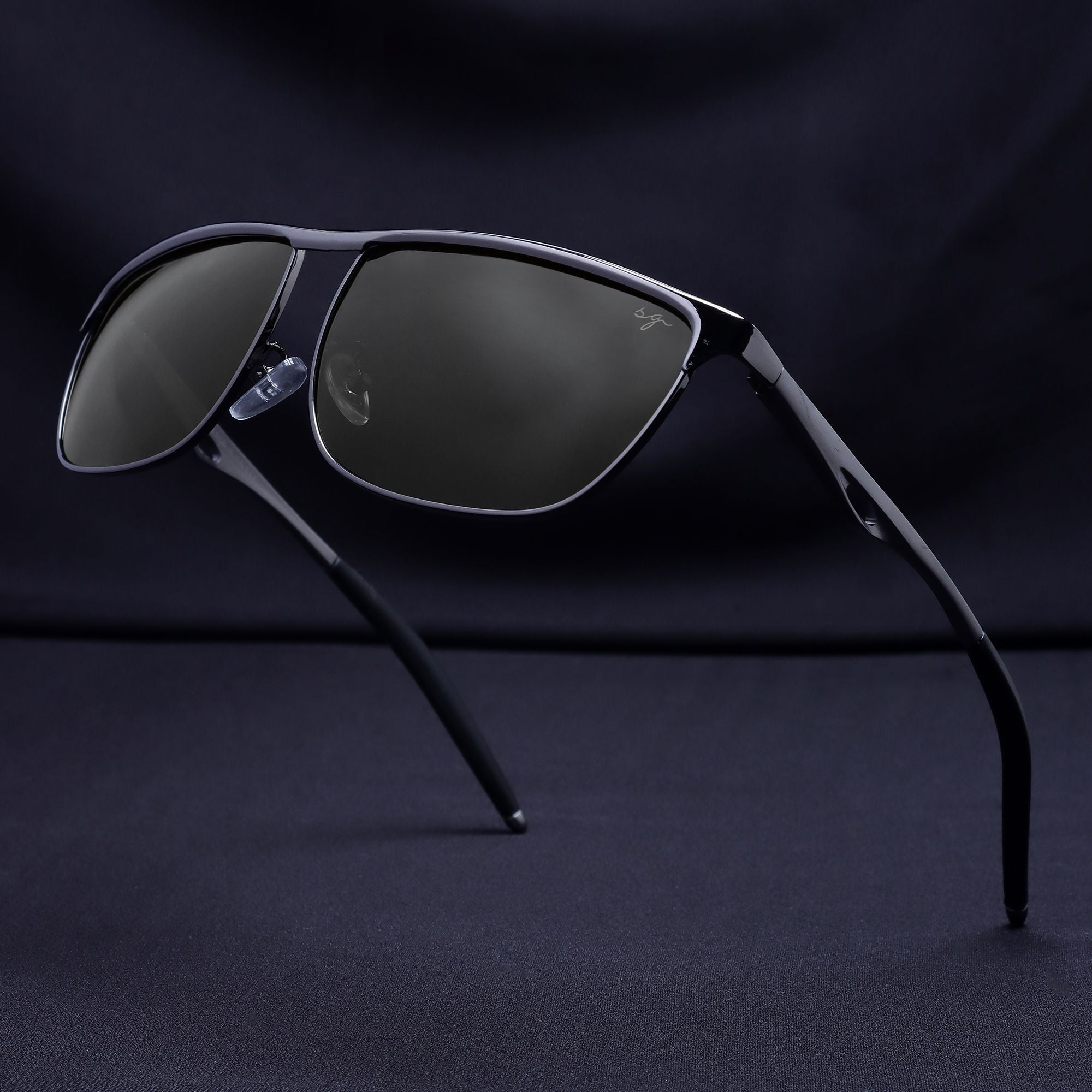 Drifter Grey Green Polarized Rectangle Sunglasses