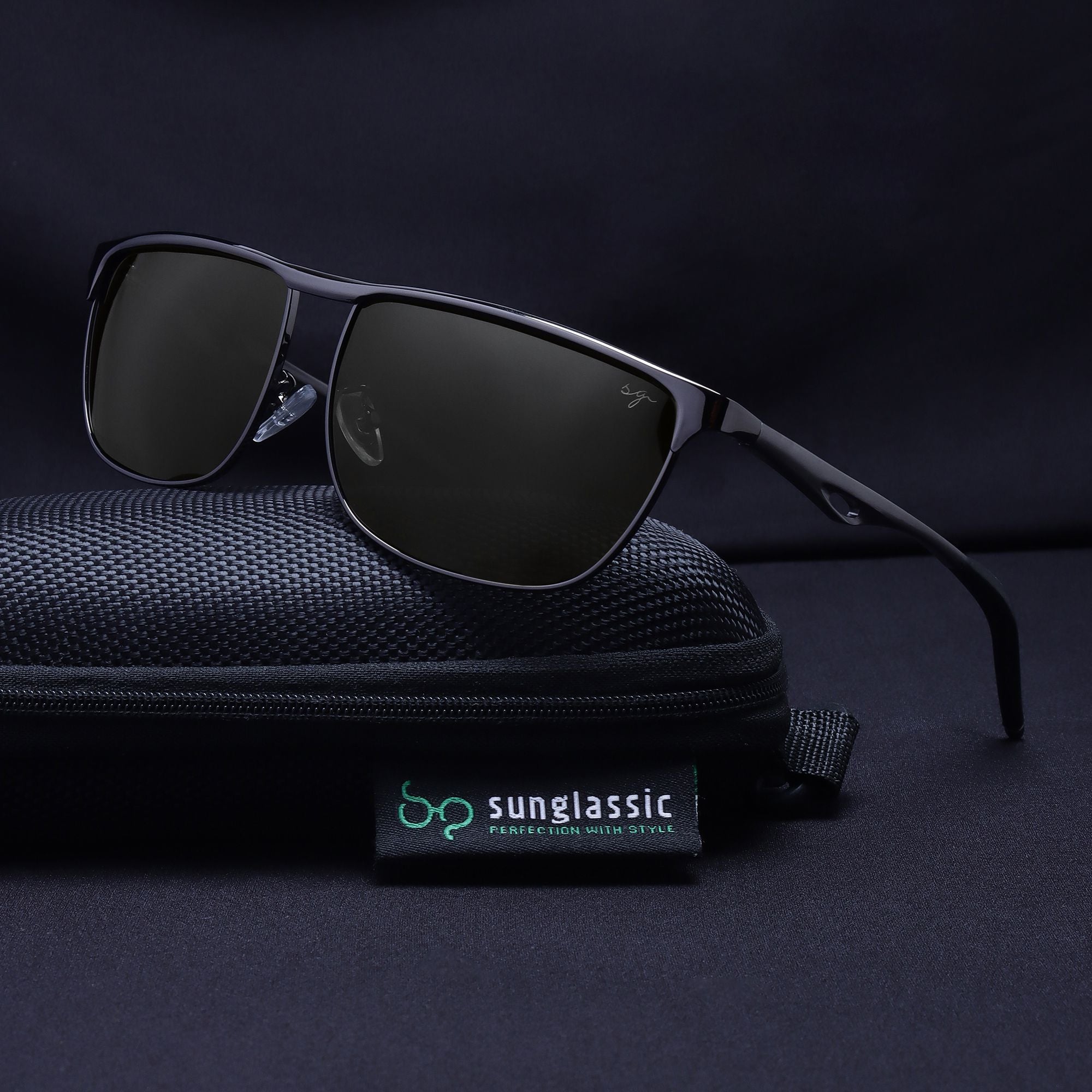 Drifter Grey Green Polarized Rectangle Sunglasses