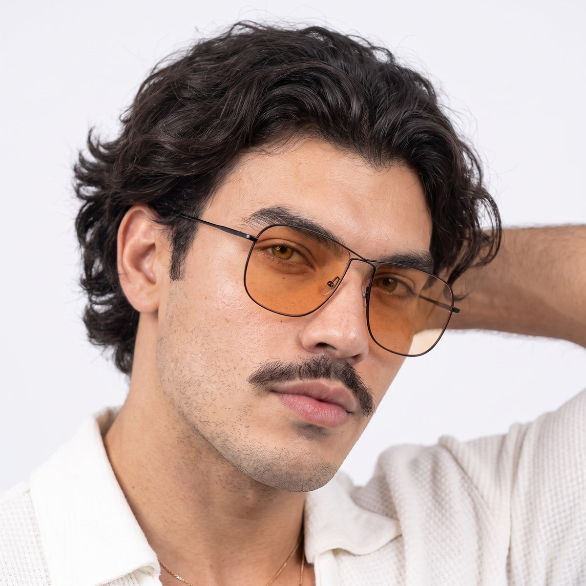 The Godfather Black Orange Candy Square Sunglasses