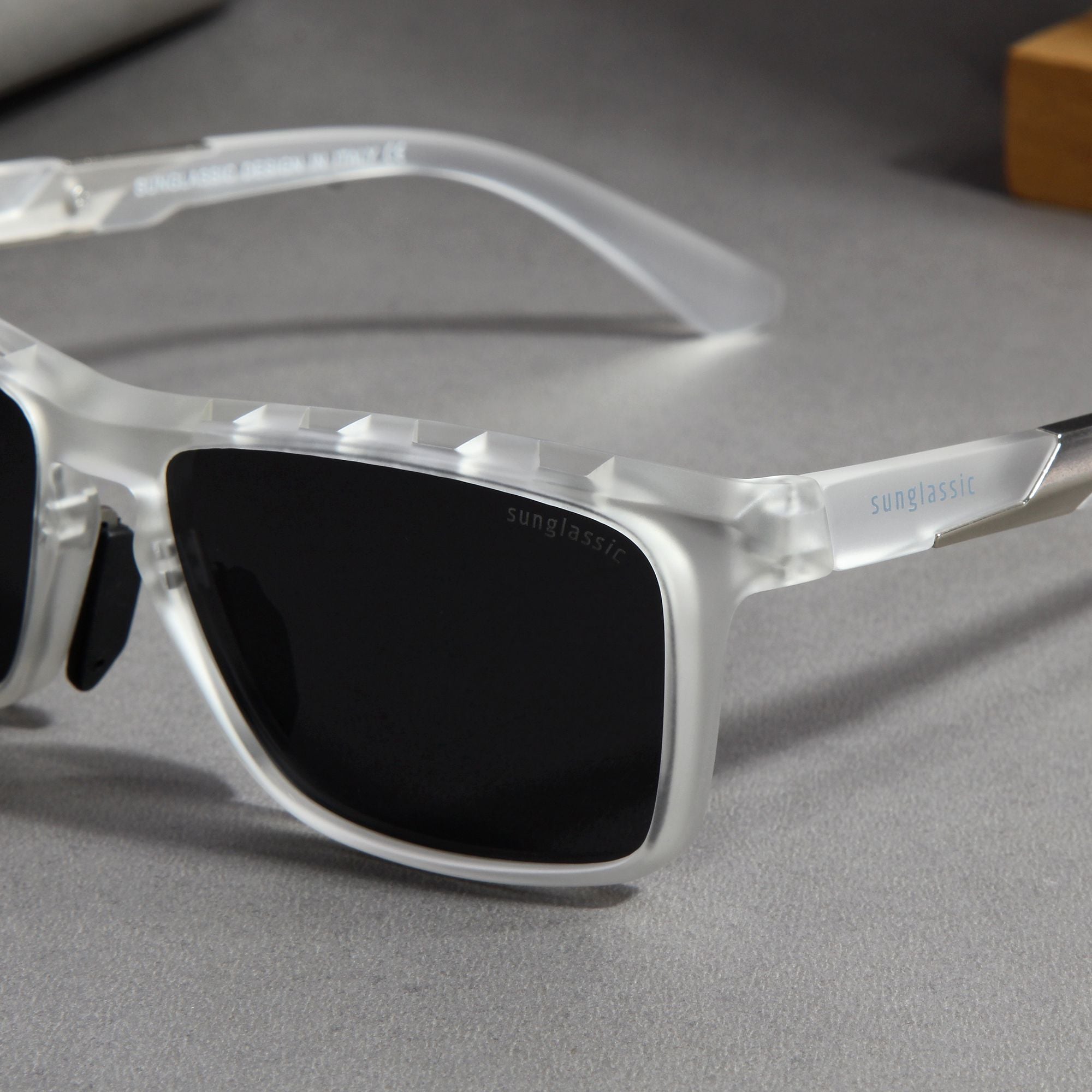 Hawk Clear Black Polarized Rectangle TR90 Sunglasses