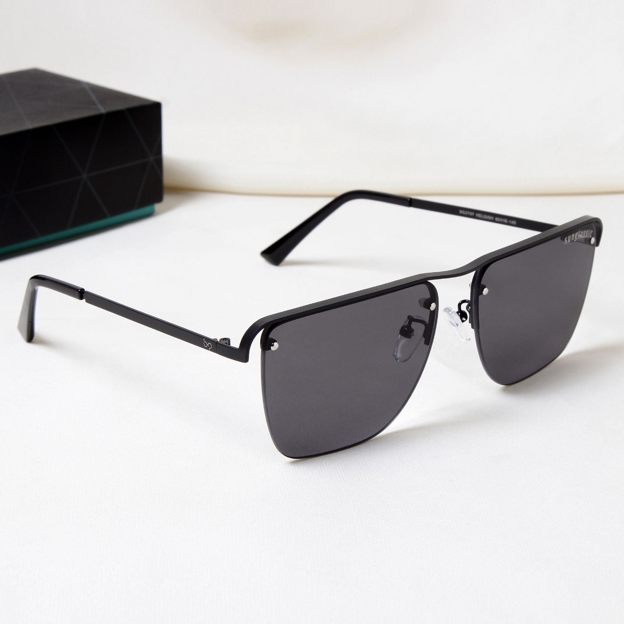 Heldish. Black Square Sunglasses