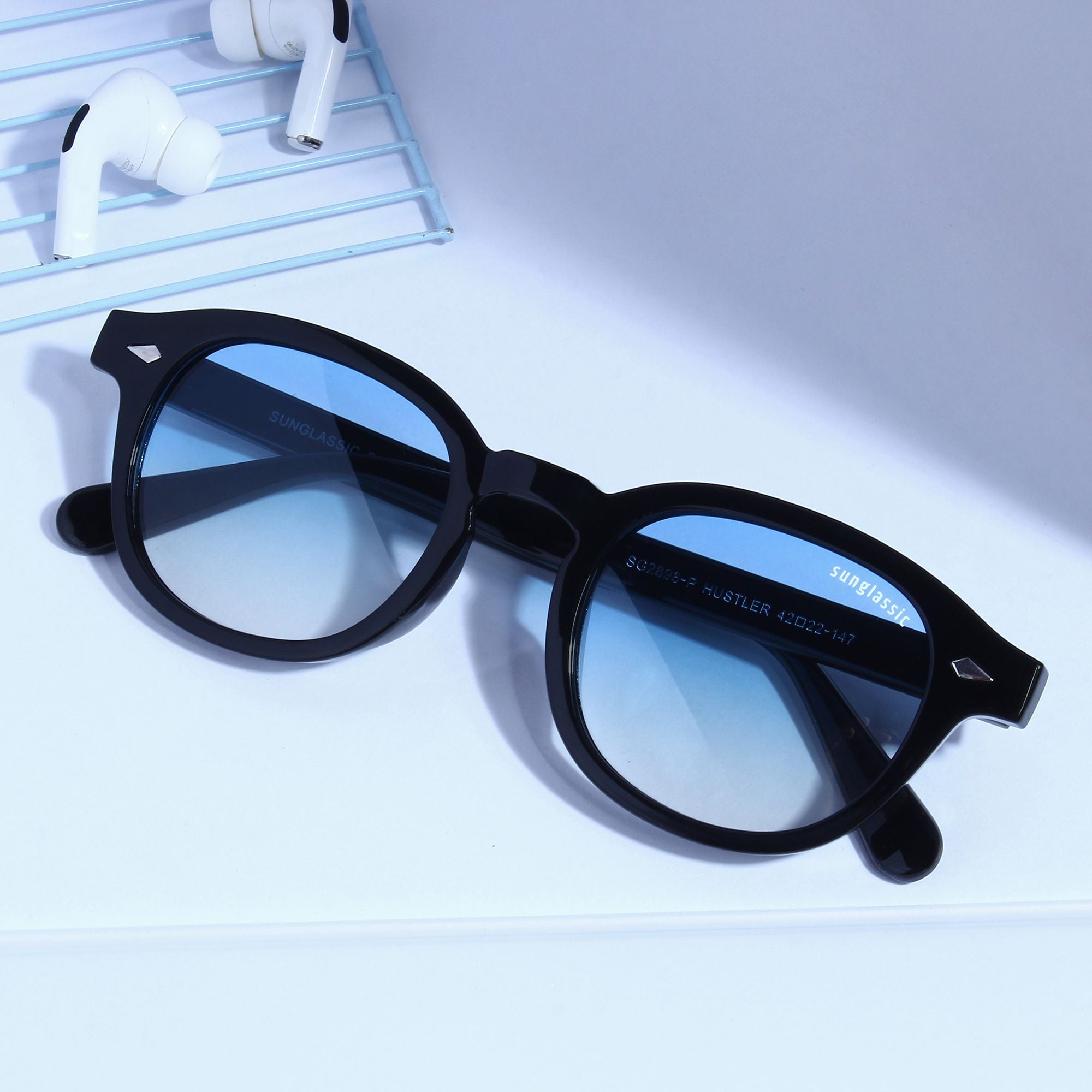 Fashion Unisex Round Sunglasses Men Women Fashion Metal Frame Blue Yellow Tinted  Sunglasses Female Cute Retro Glasses Uv400 - Sunglasses - AliExpress