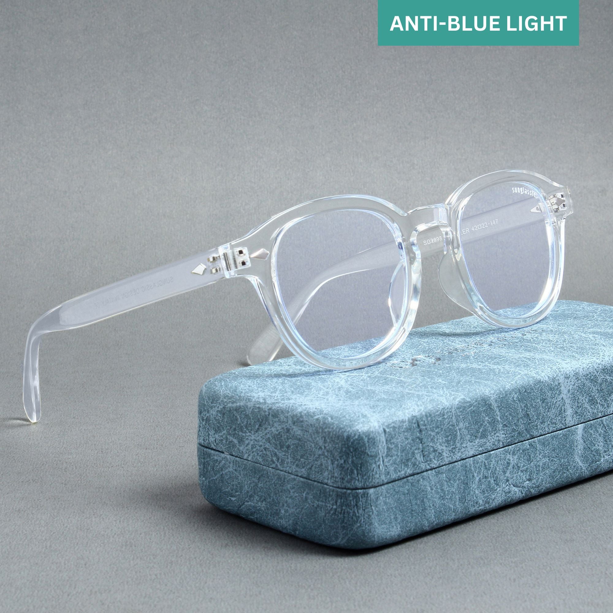 Hustler Clear Anti Blue Light Round Sunglasses