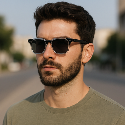 Kingsman Clear Black Square Sunglasses