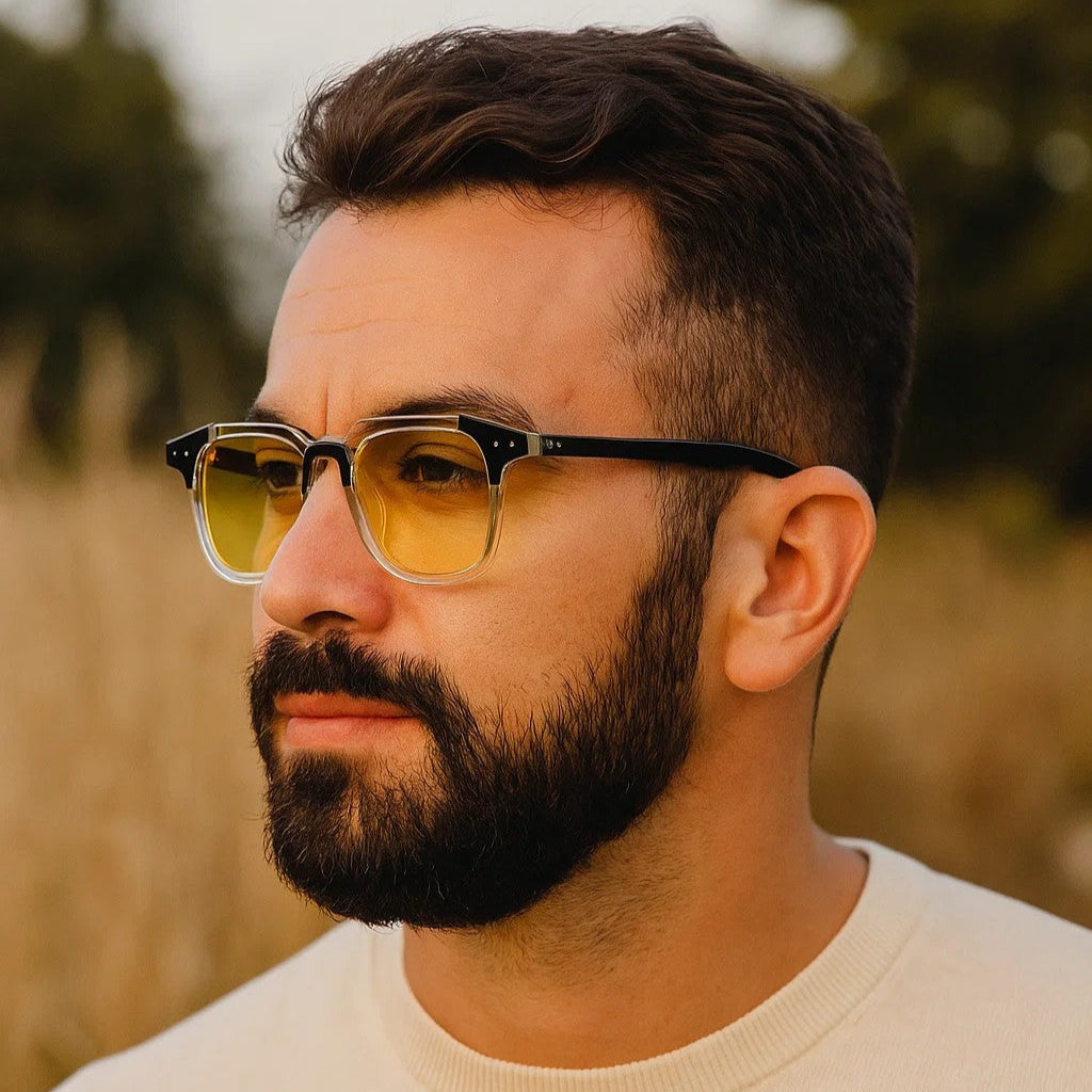 Kingsman Clear Yellow Square Sunglasses