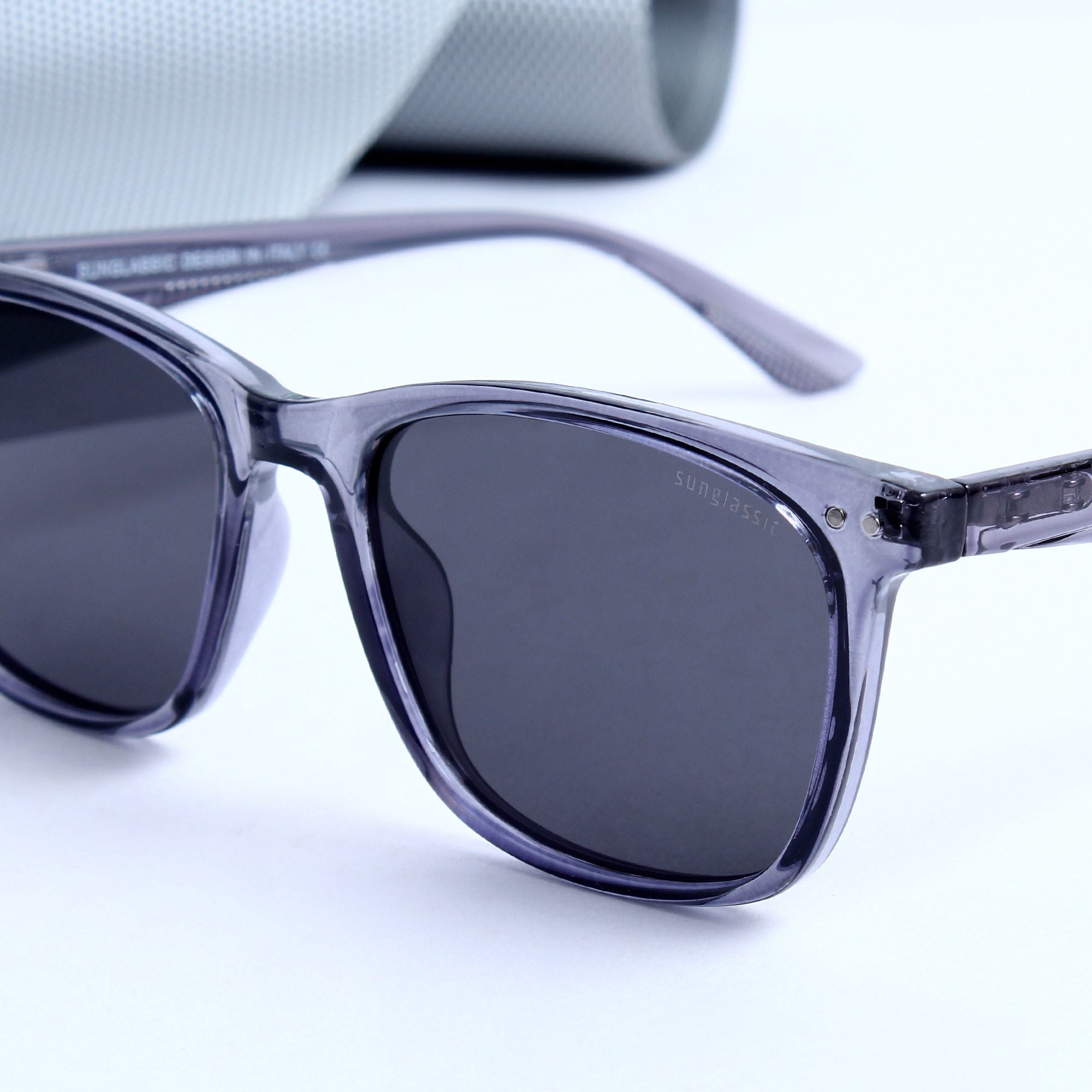 Marlton. Gray Black Polarized TR90 Square Sunglasses