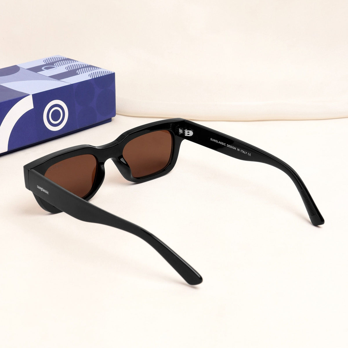 Milestone Black Brown Square Sunglasses