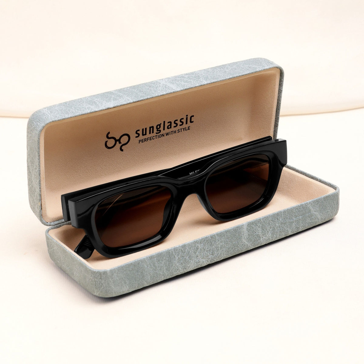 Milestone Black Brown Square Sunglasses