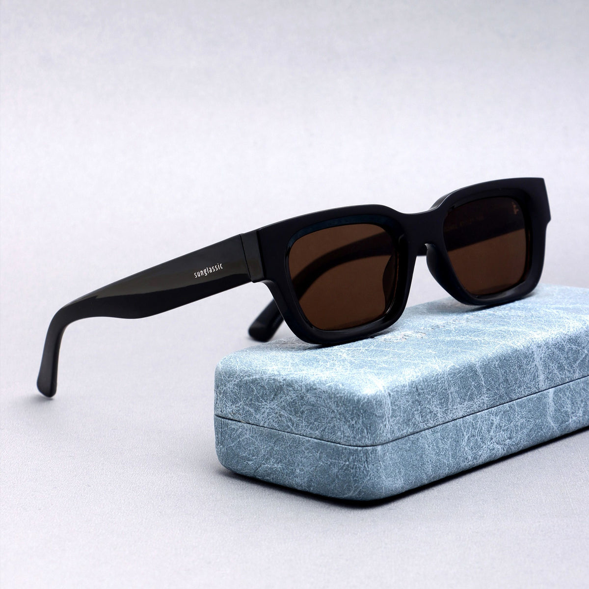 Milestone Black Brown Square Sunglasses
