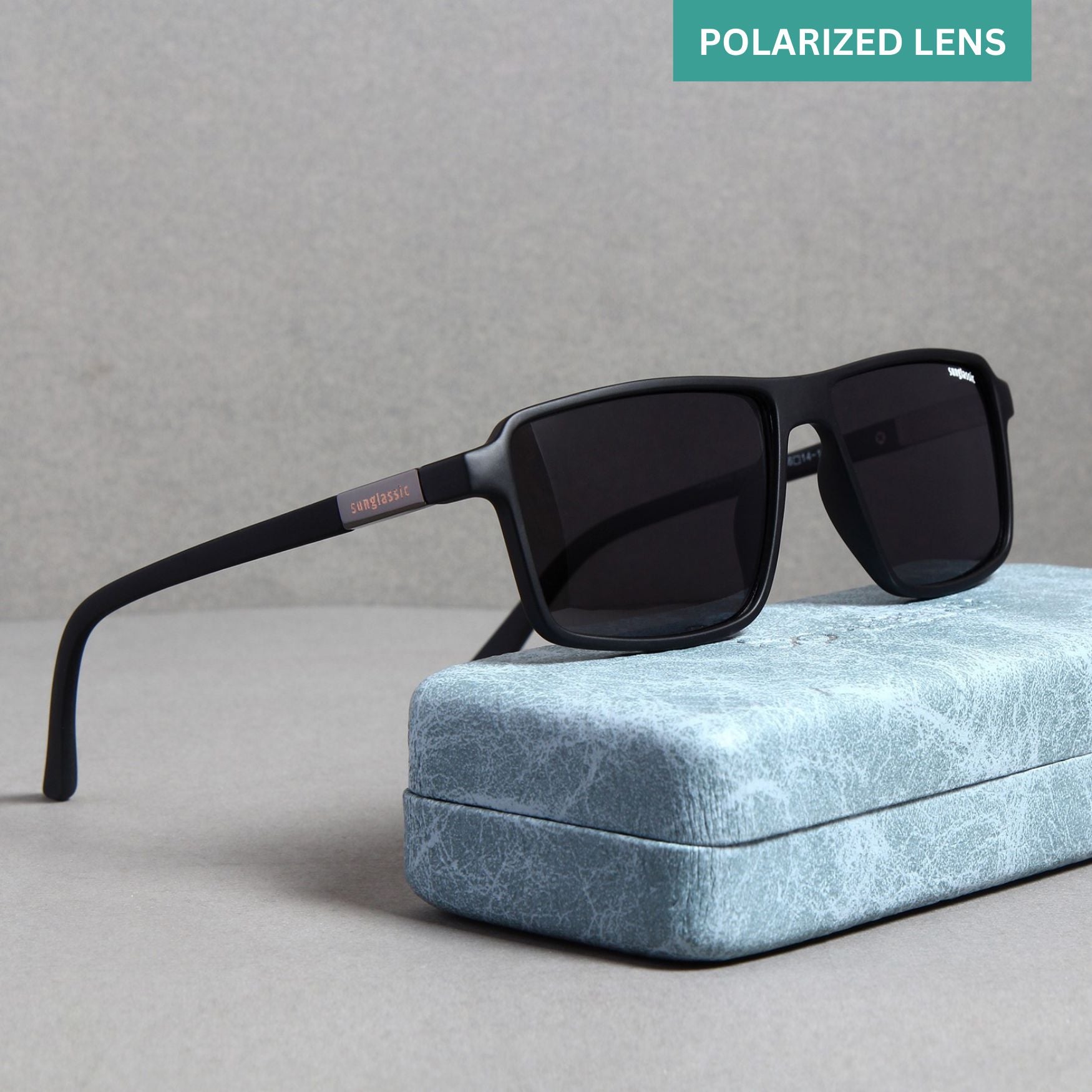 Moomin. Black Polarized Rectangle Sunglasses