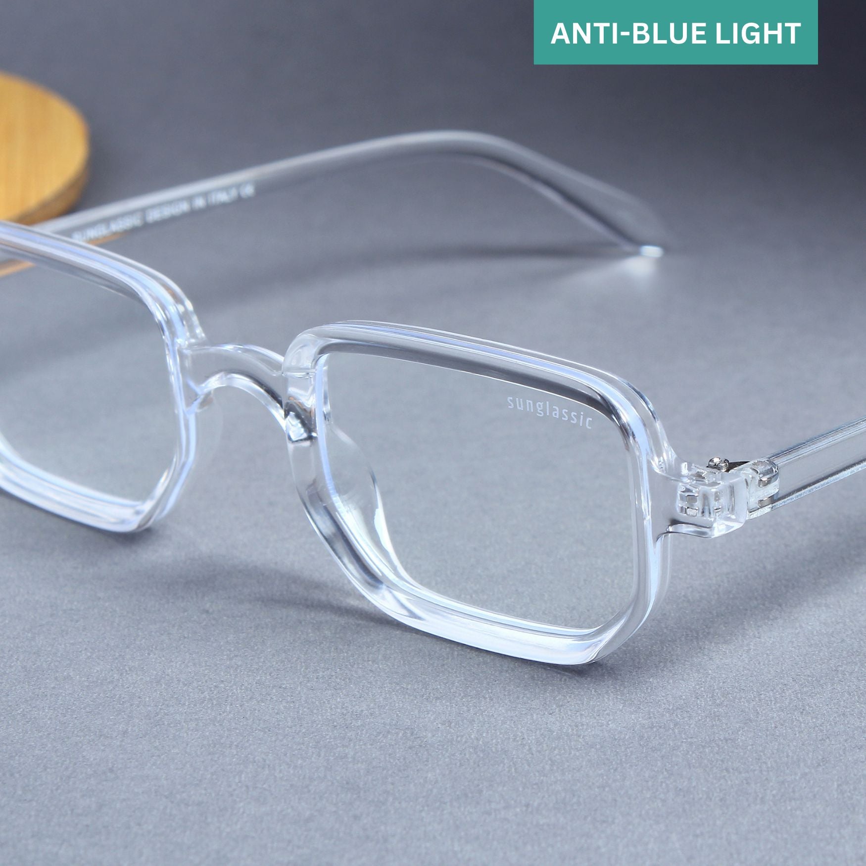 Ocean Clear Anti-Blue Light Rectangle Sunglasses