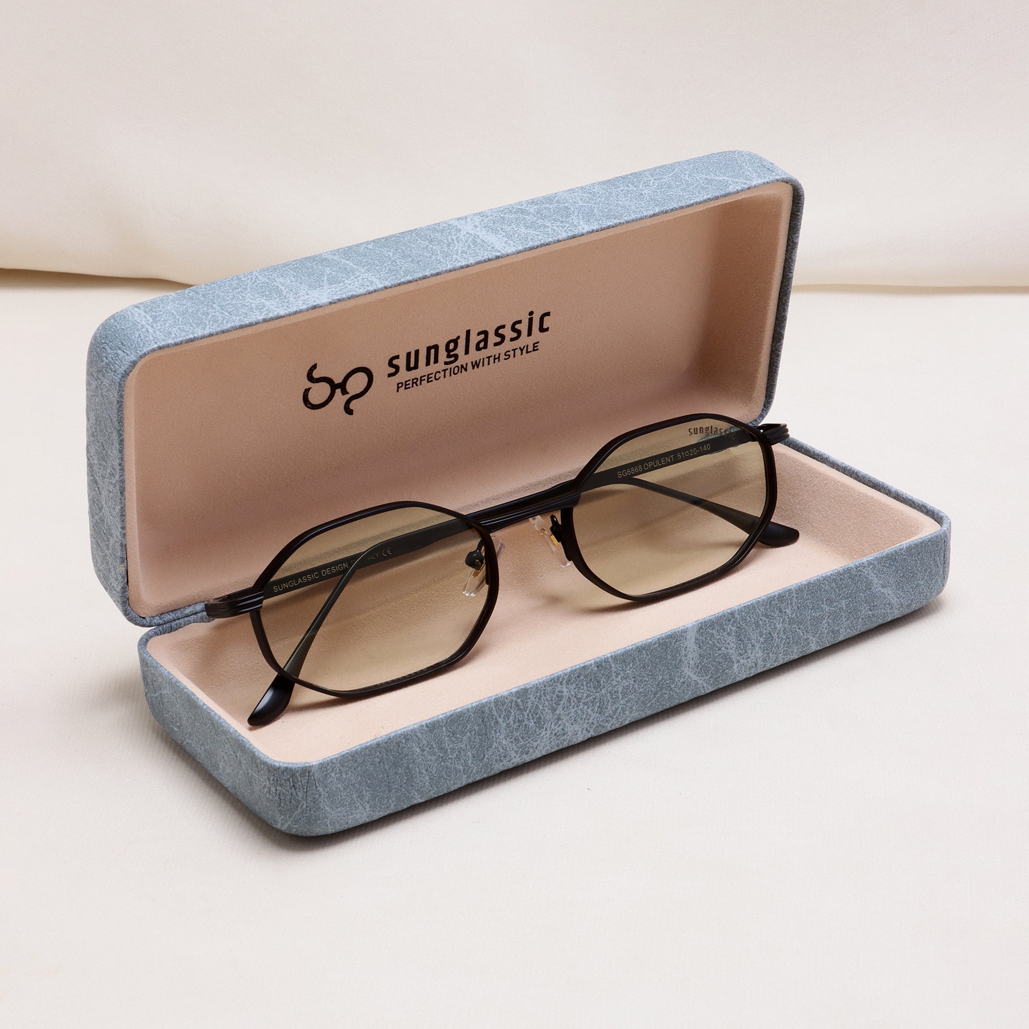 Opulent Black Green Gradient Hexagon Sunglasses