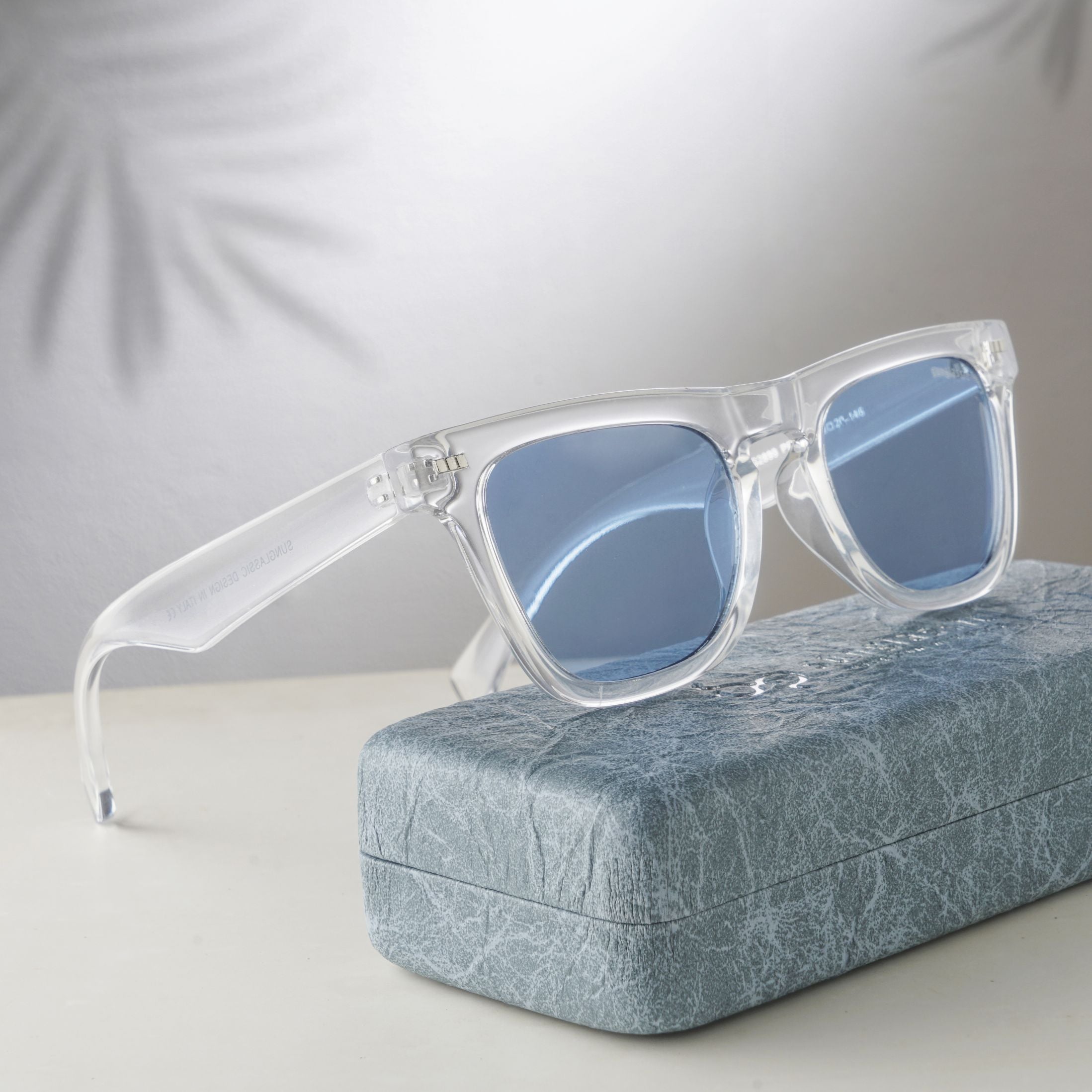 Peter Clear Blue Square Sunglasses