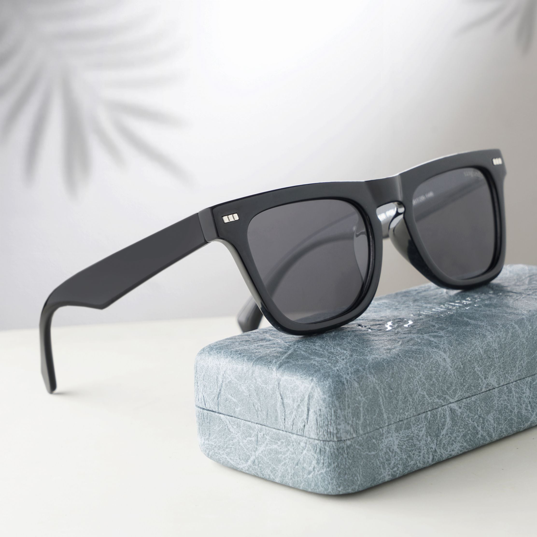 Peter Polarized Black Square Sunglasses