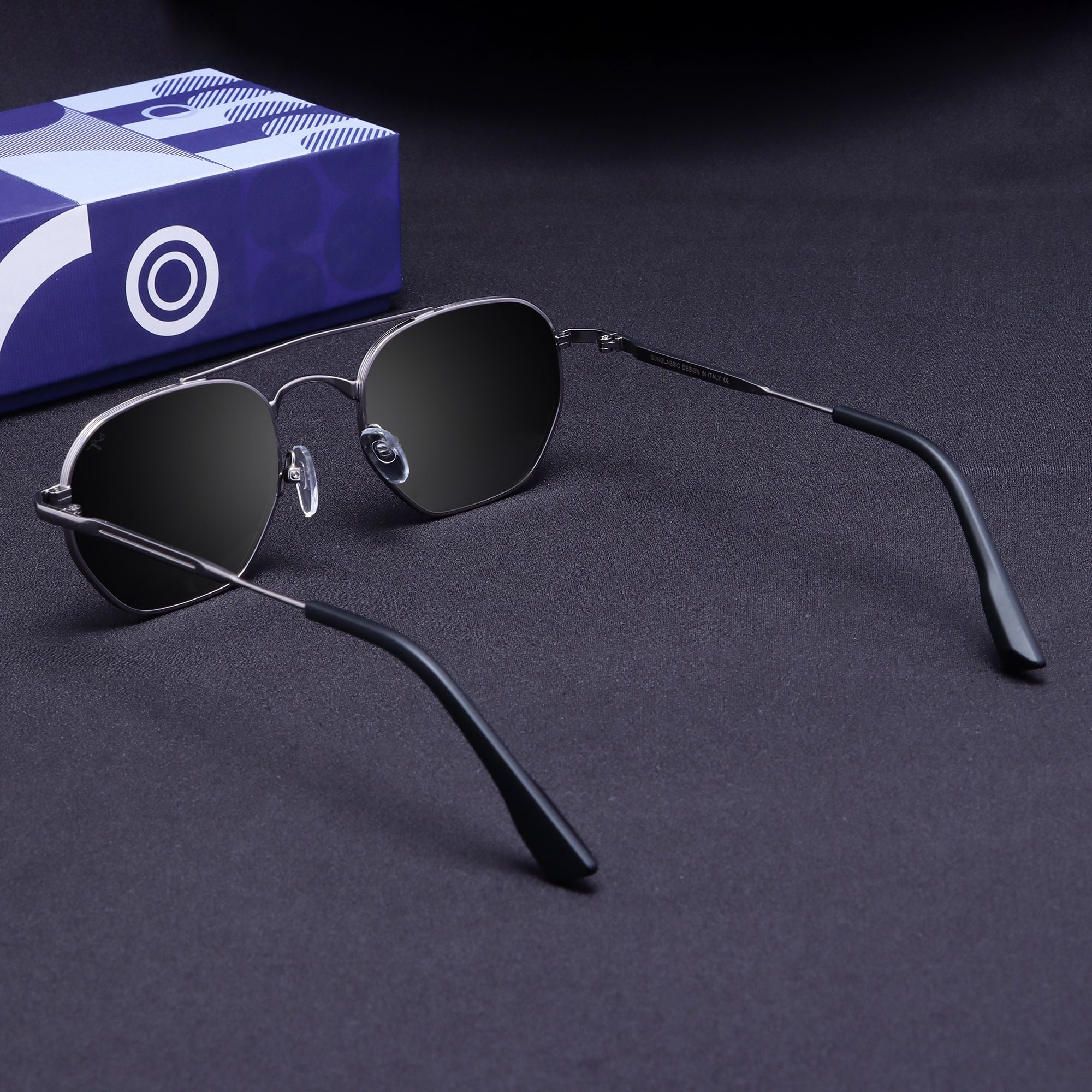 Phantom Gun Black Hexagon Sunglasses