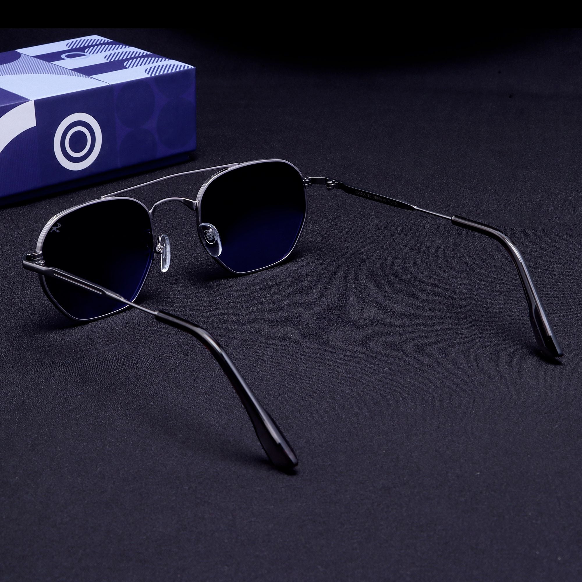 Phantom Siver Blue Hexagon Sunglasses