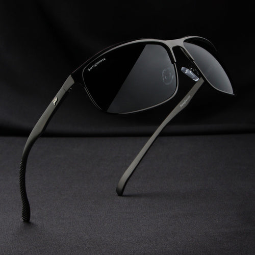Radiant Black Polarized Rectangle Sunglasses