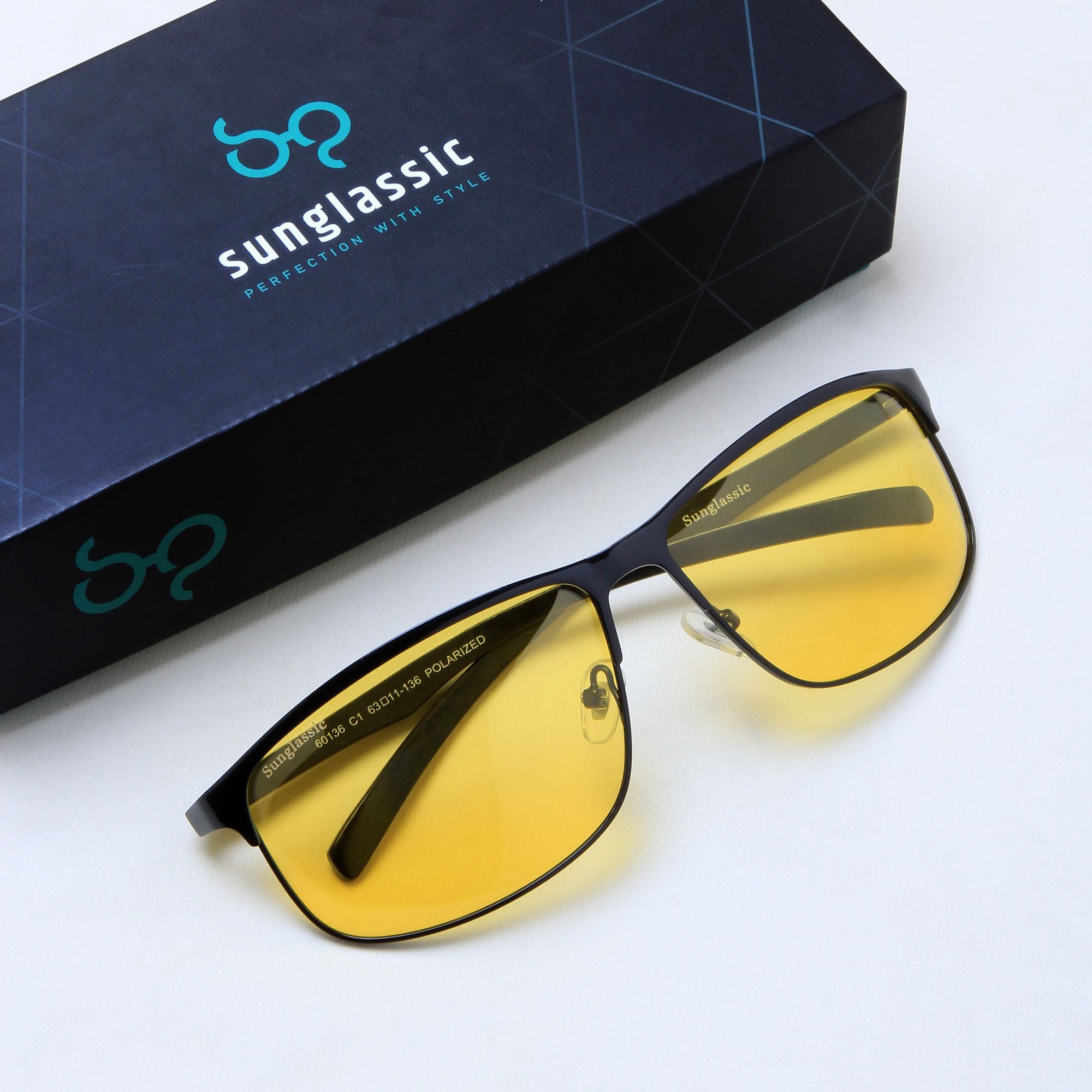 Radiant Yellow Polarized Rectangle Sunglasses