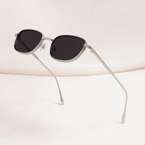 Regal Silver Black Oval Sunglasses