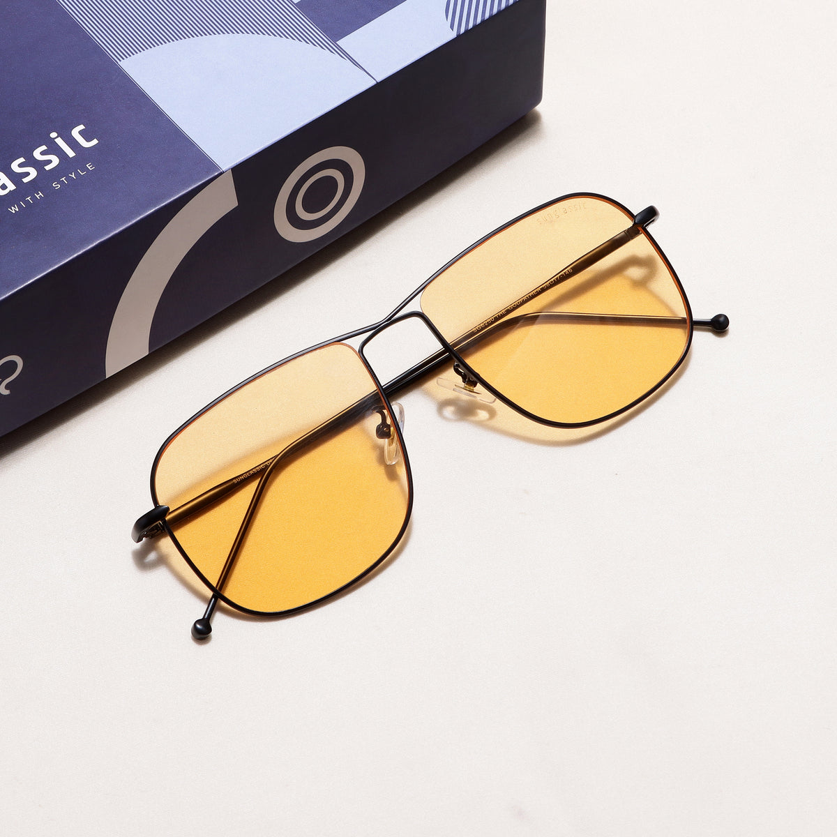 The Godfather Black Orange Candy Square Sunglasses