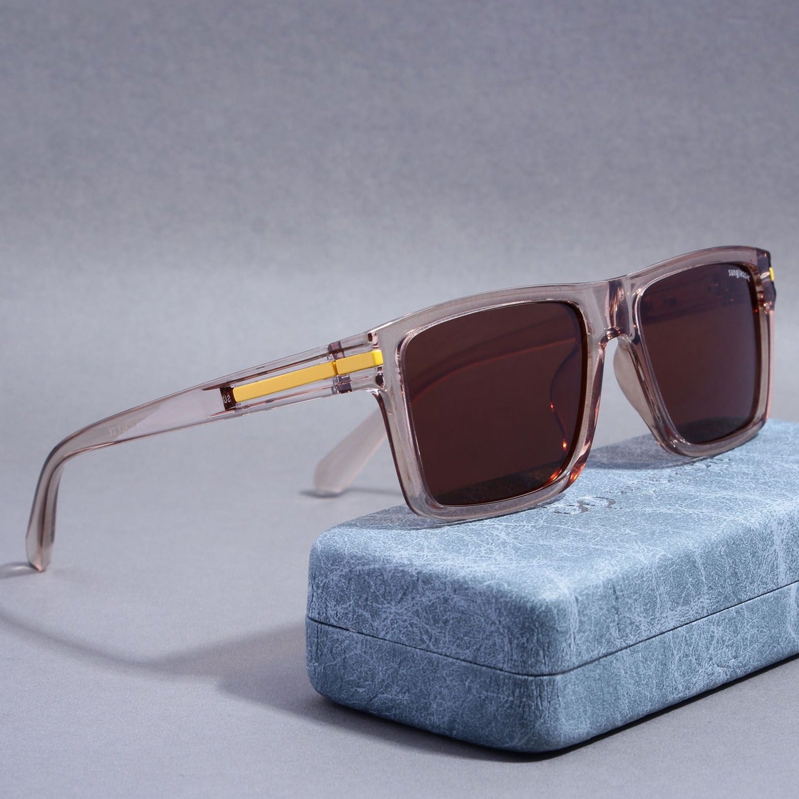 Twister Brown Polarized Rectangle TR90 Sunglasses