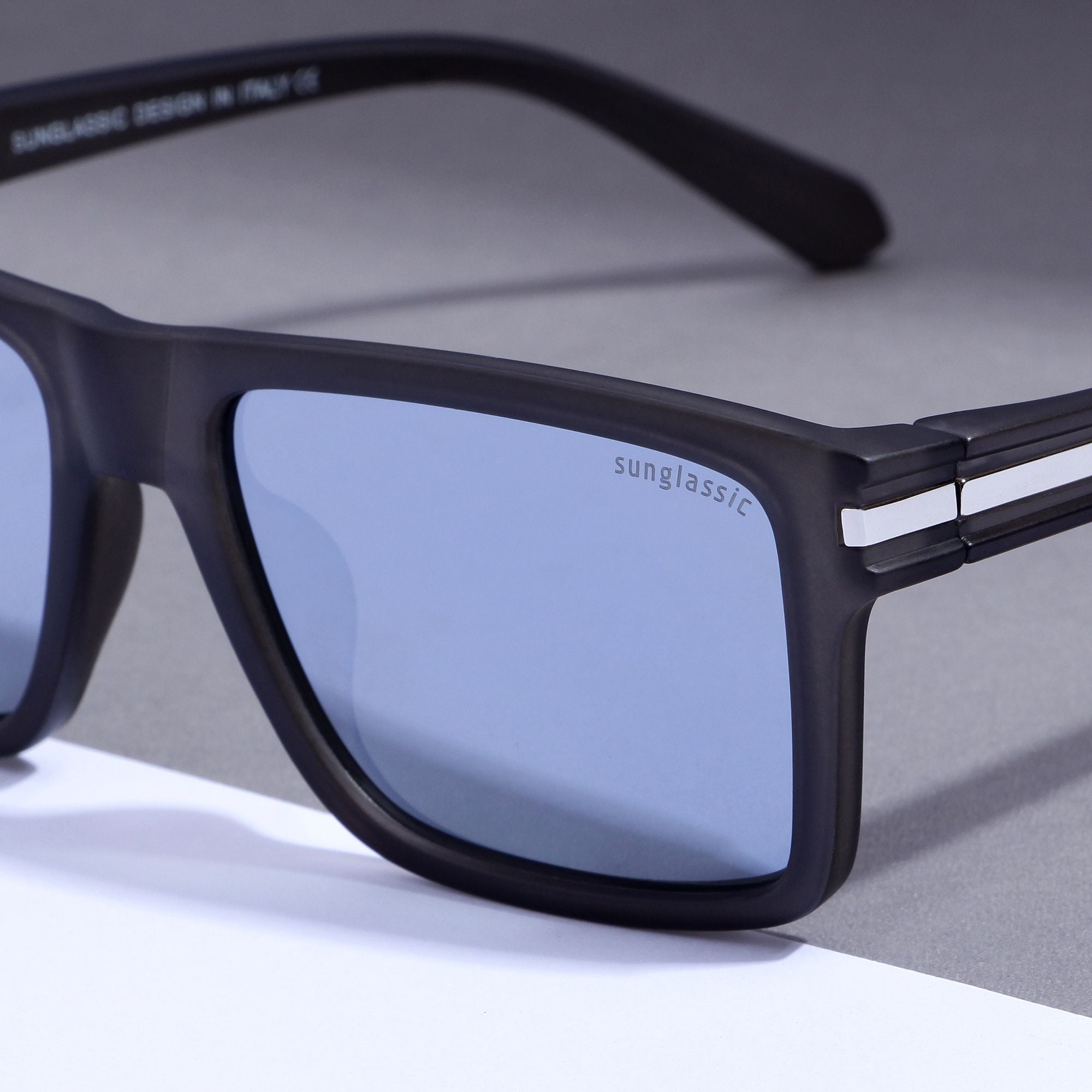 Twister Grey Silver Mercury Polarized Rectangle TR90 Sunglasses