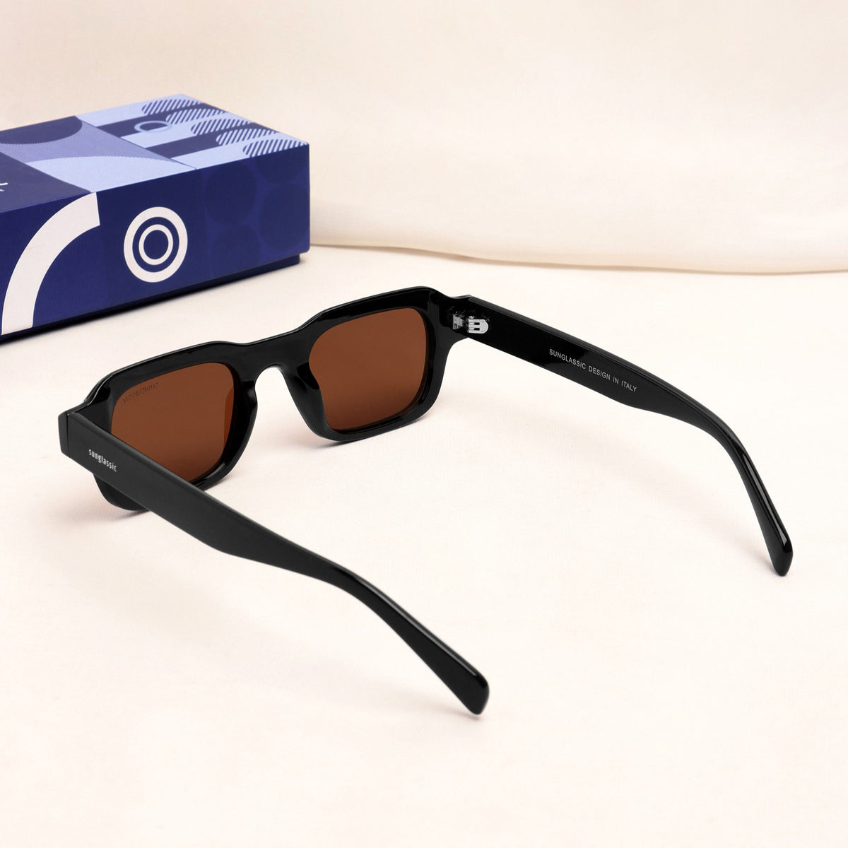Walter Black Brown Square Sunglasses