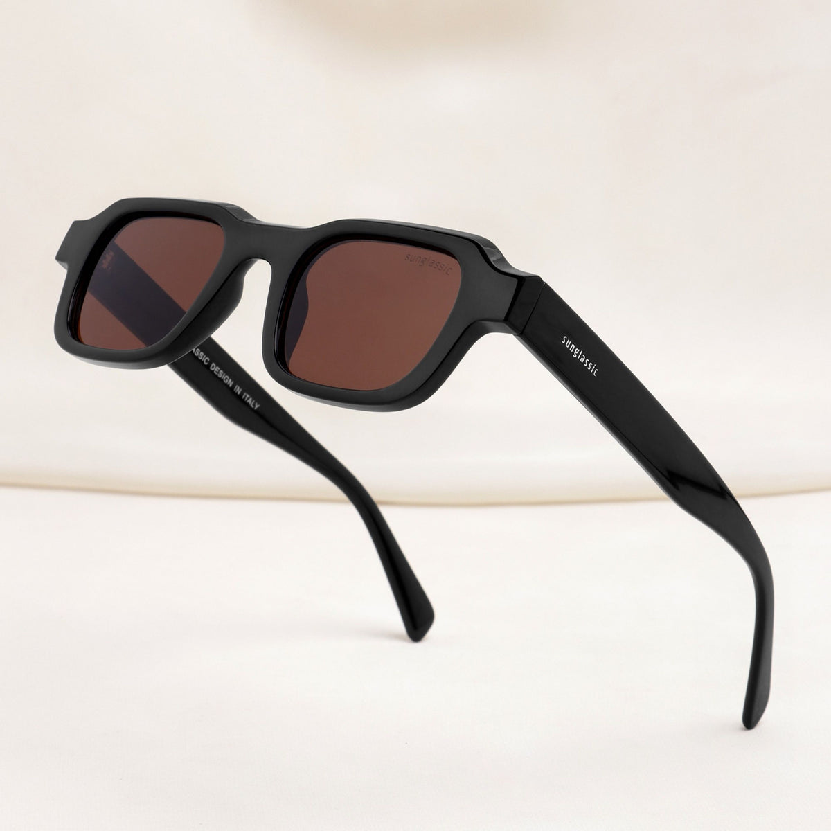 Walter Black Brown Square Sunglasses