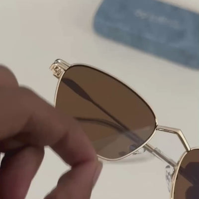 Rich Brown Reveal – Andreas Trapezoid Sunglasses by Sunglassic