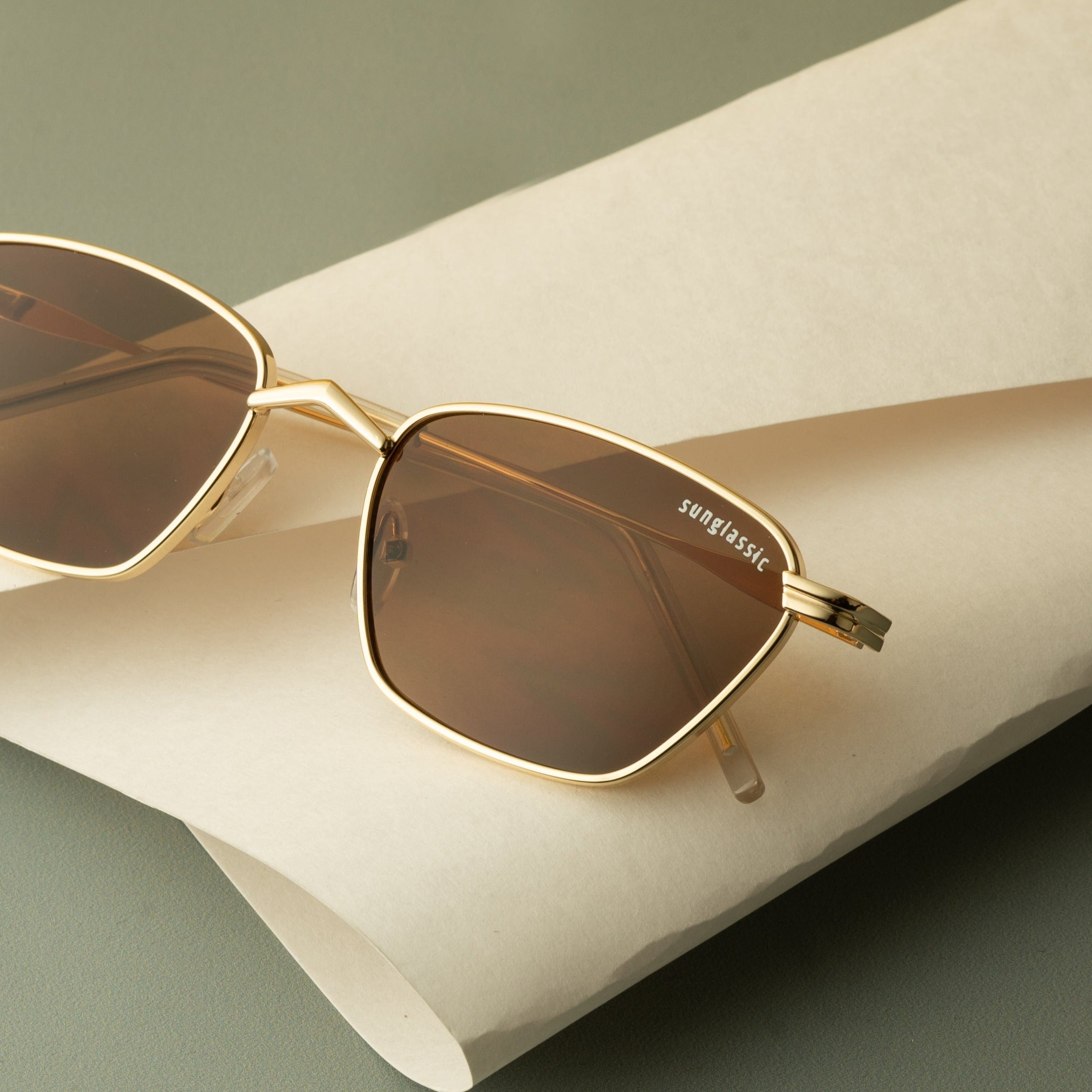 Rich Brown Reveal – Andreas Trapezoid Sunglasses by Sunglassic