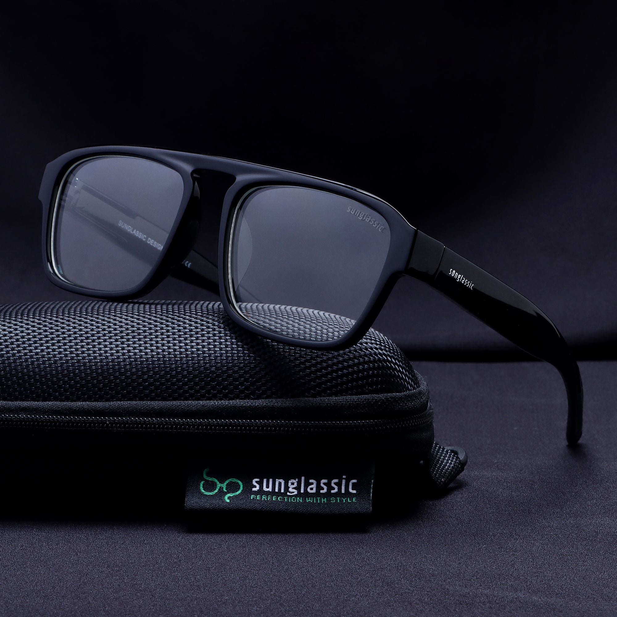 Raftaar Black Clear Square Sunglasses | Anti Blue Light