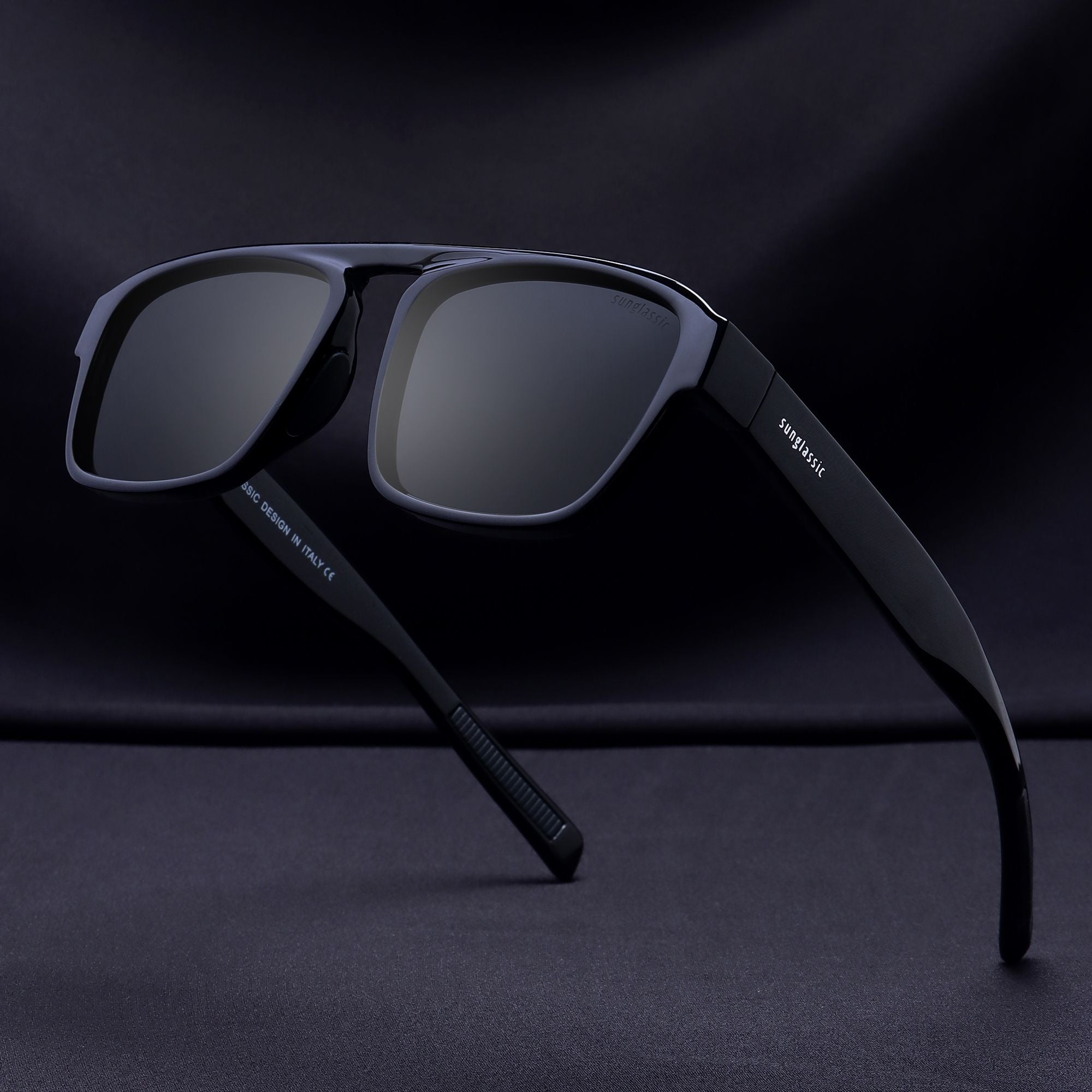 Raftaar Full Black Square Sunglasses | UV400 Polarized