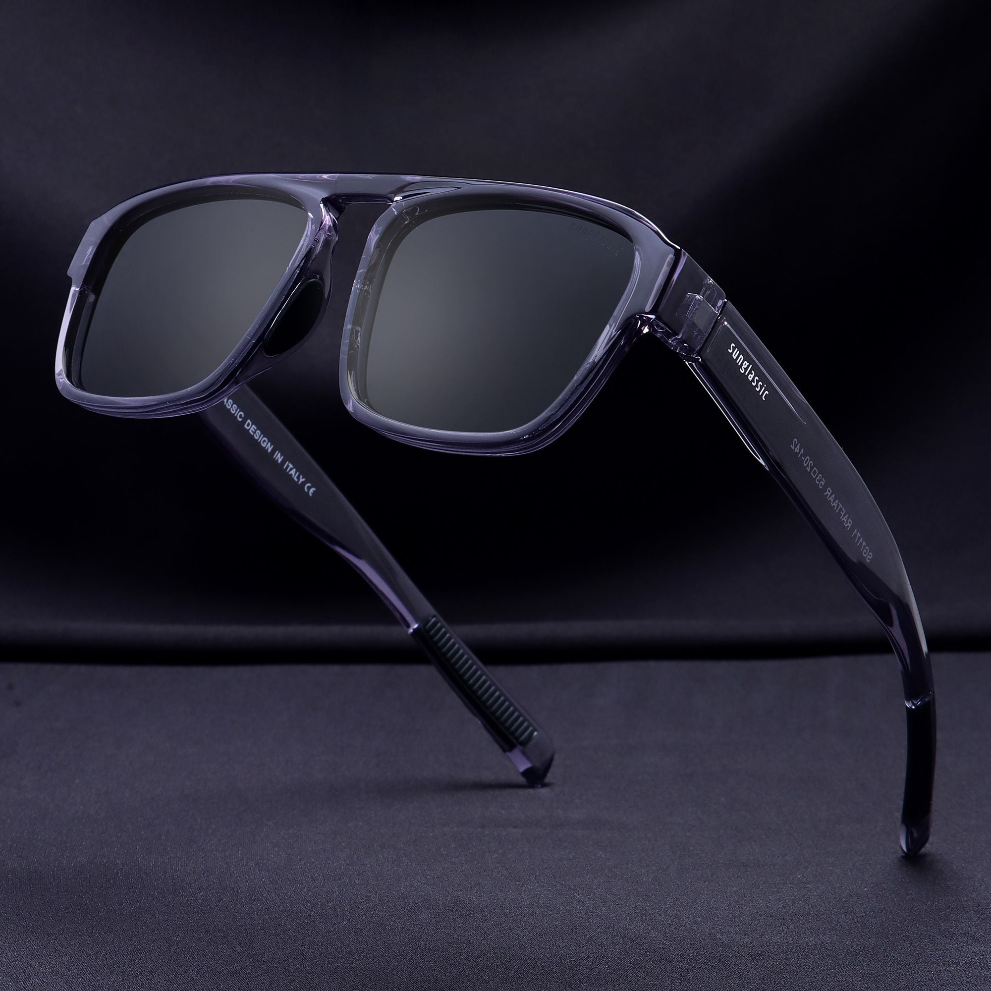 Raftaar Grey Black Square Sunglasses | UV400 Polarized