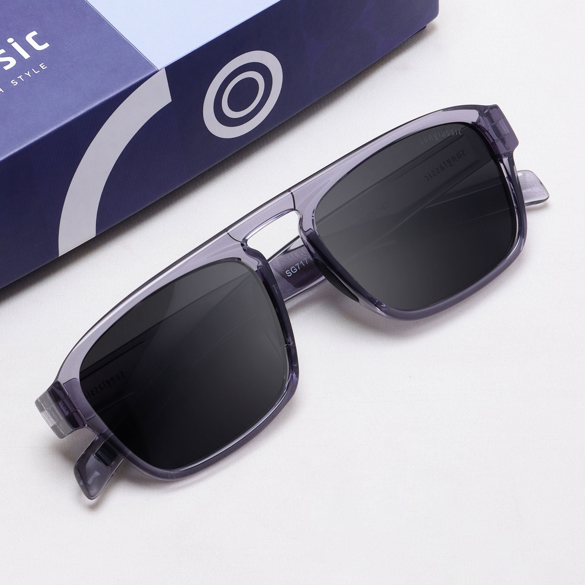 Raftaar Grey Black Square Sunglasses | UV400 Polarized