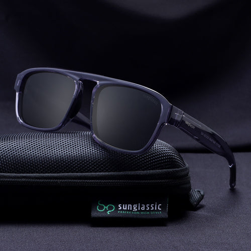 Raftaar Grey Black Square Sunglasses | UV400 Polarized