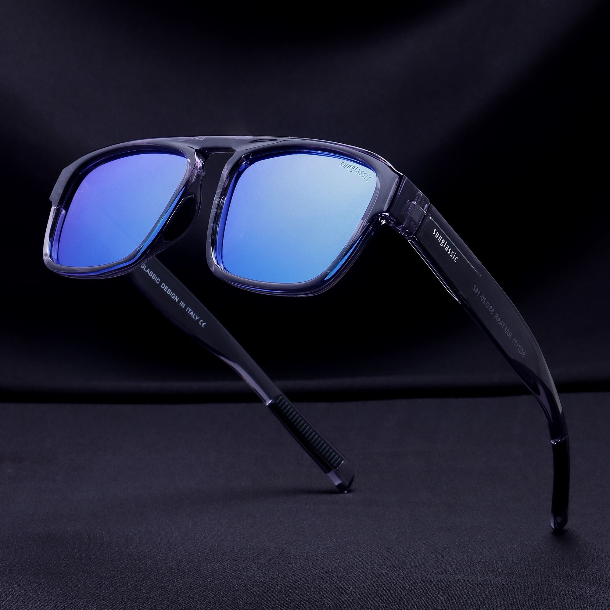 Raftaar Grey Blue Mercury Square Sunglasses | UV400 Polarized