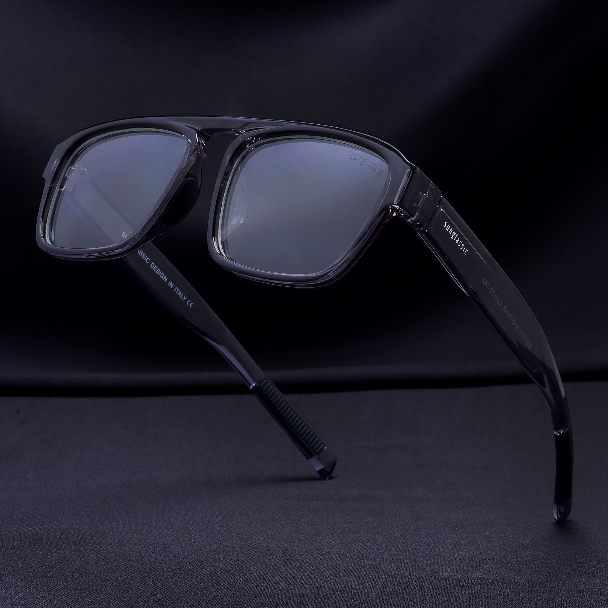 Raftaar Grey Clear Square Sunglasses | UV400