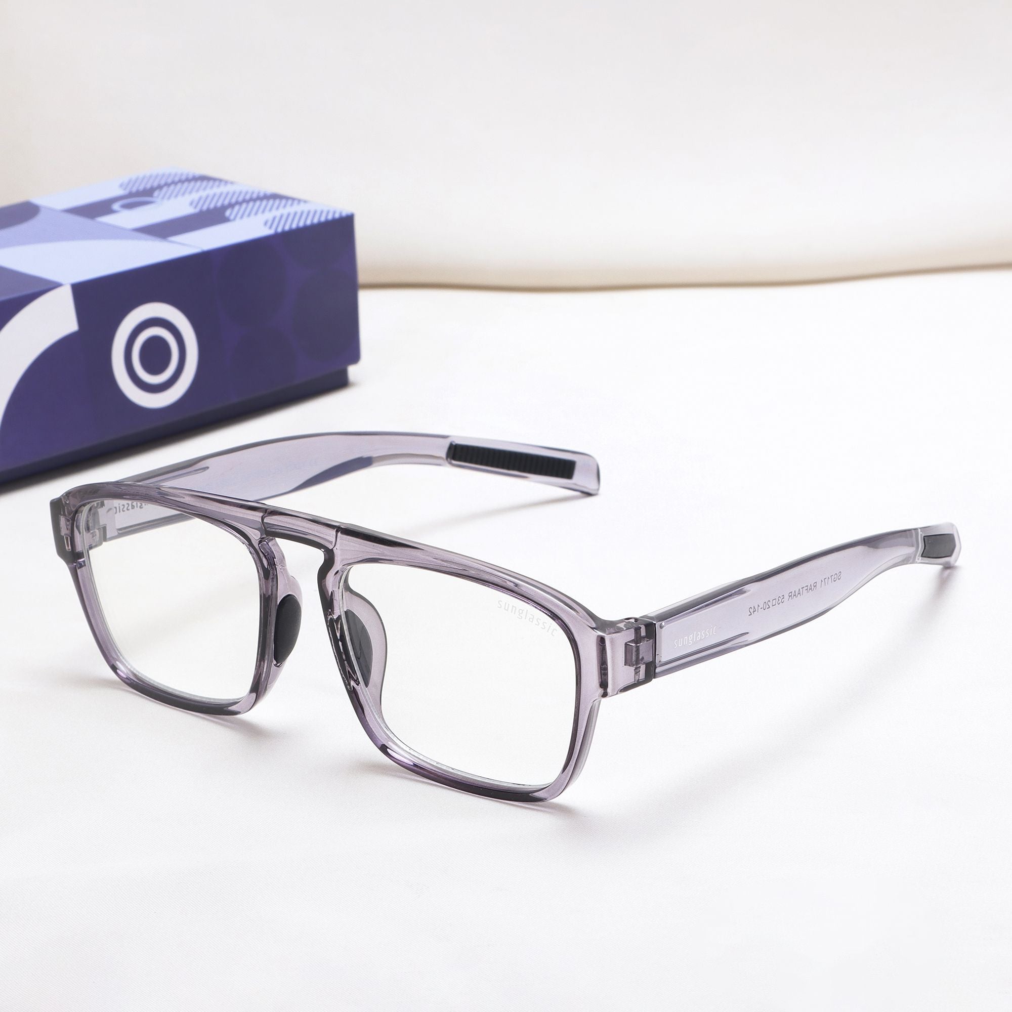 Raftaar Grey Clear Square Sunglasses | UV400