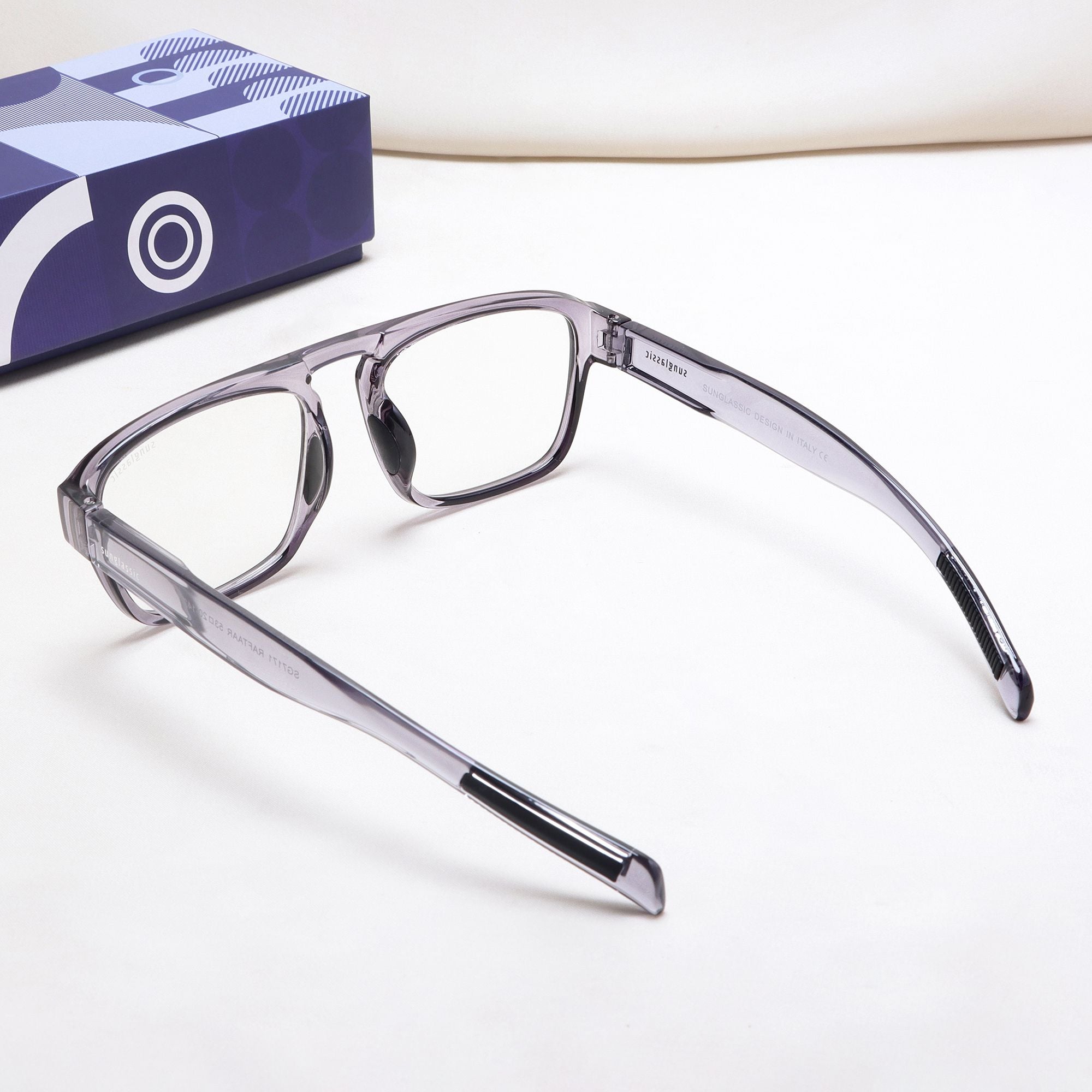 Raftaar Grey Clear Square Sunglasses | UV400