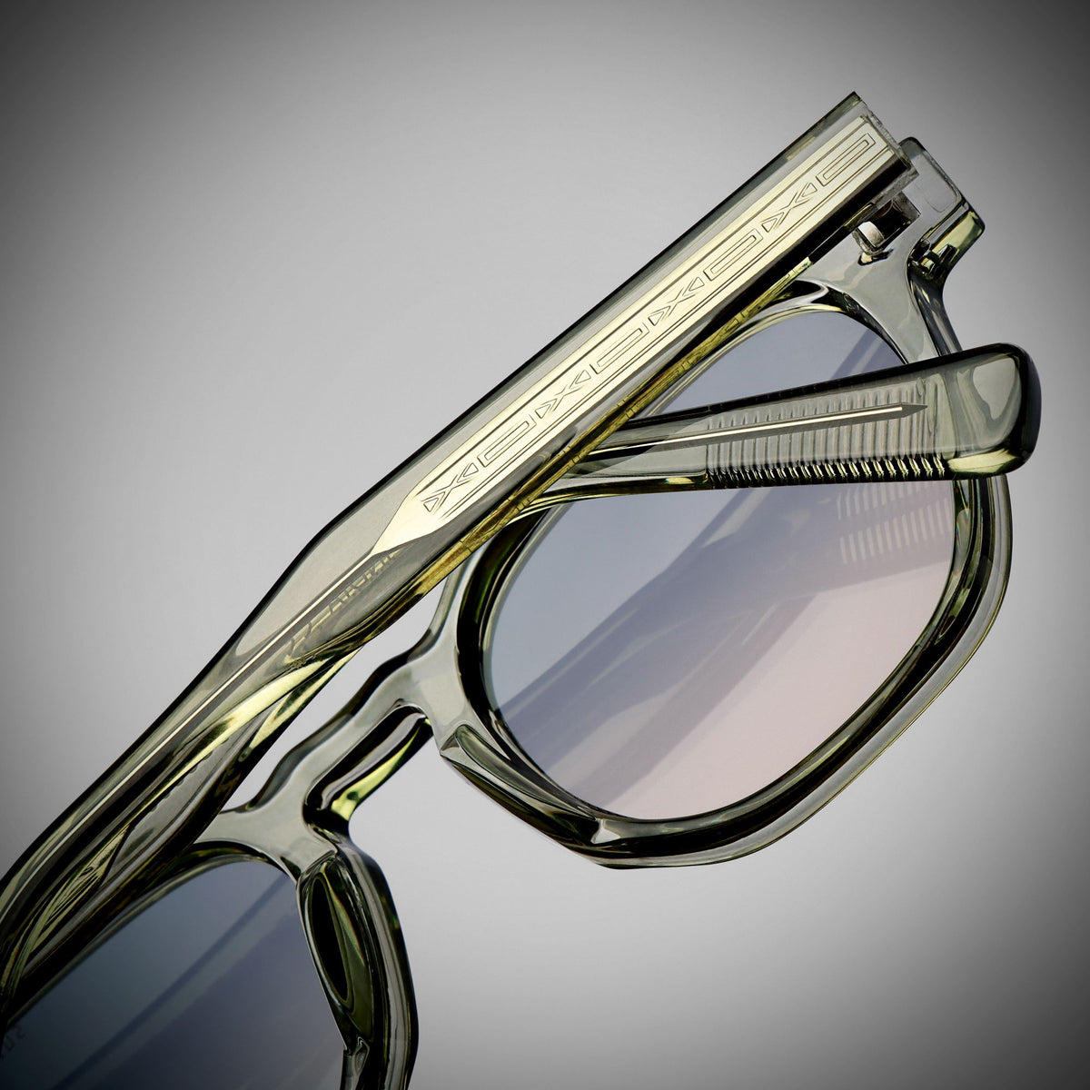 Hercules Green Peach Gradient Sunglasses for Men & Women | UV400