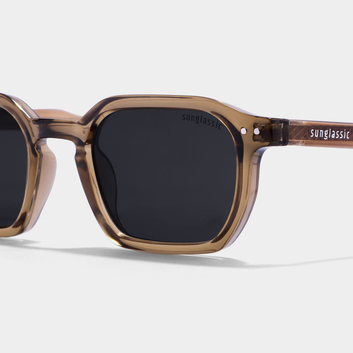 Roman Brown Black Rectangle Sunglasses | UV400