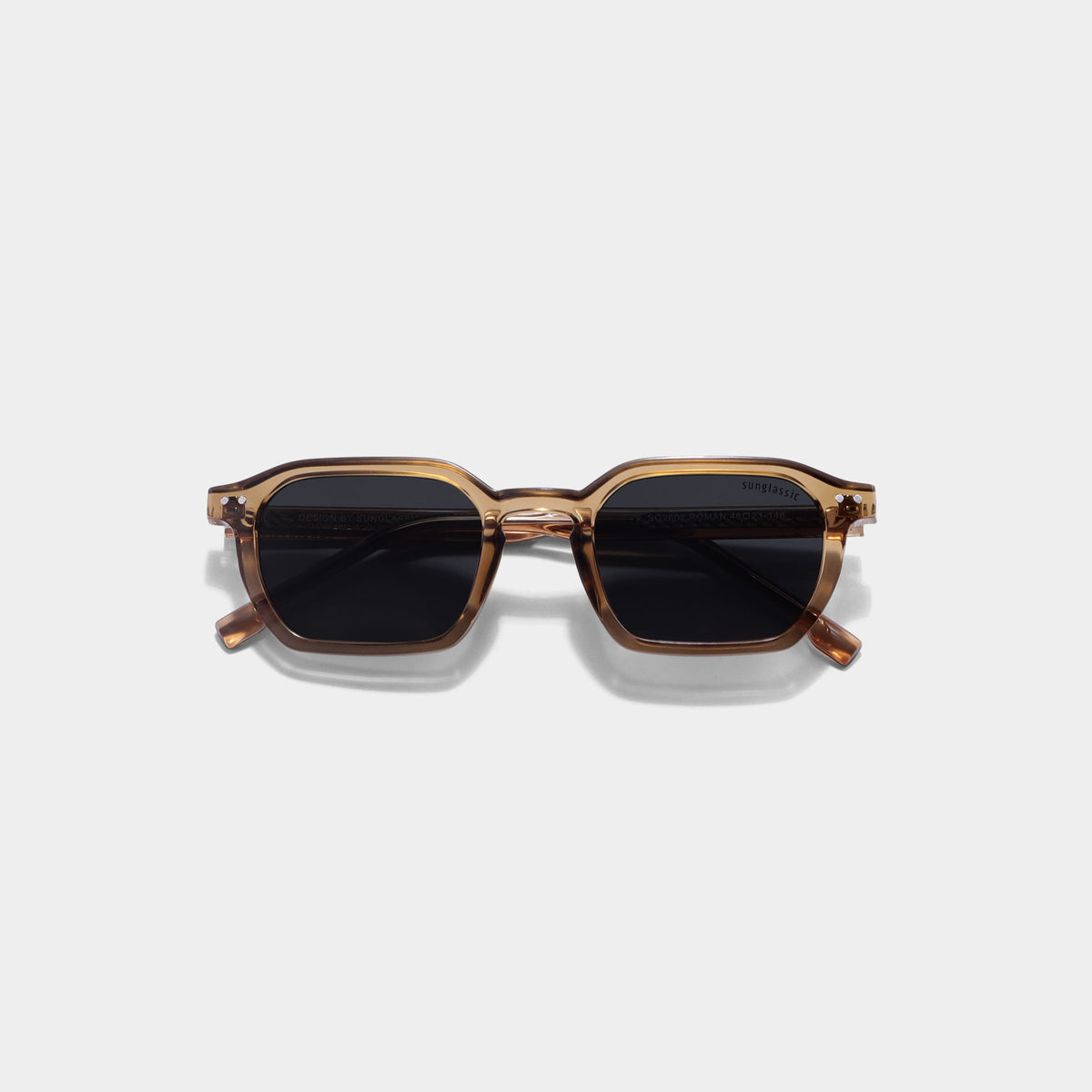 Roman Brown Black Rectangle Sunglasses | UV400