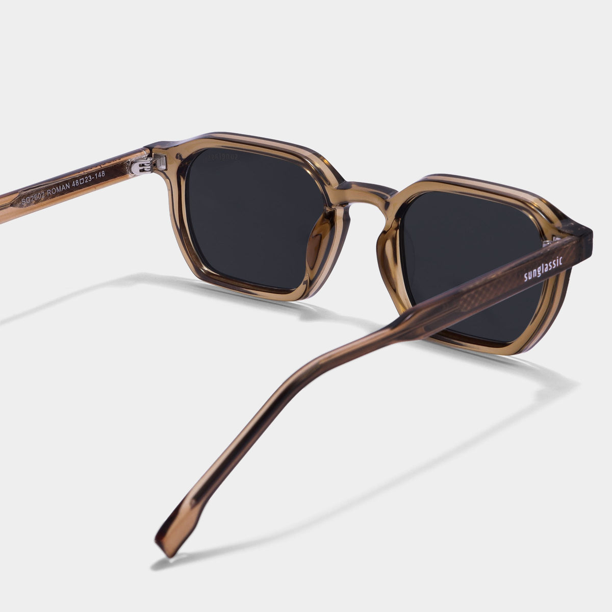 Roman Brown Black Rectangle Sunglasses | UV400