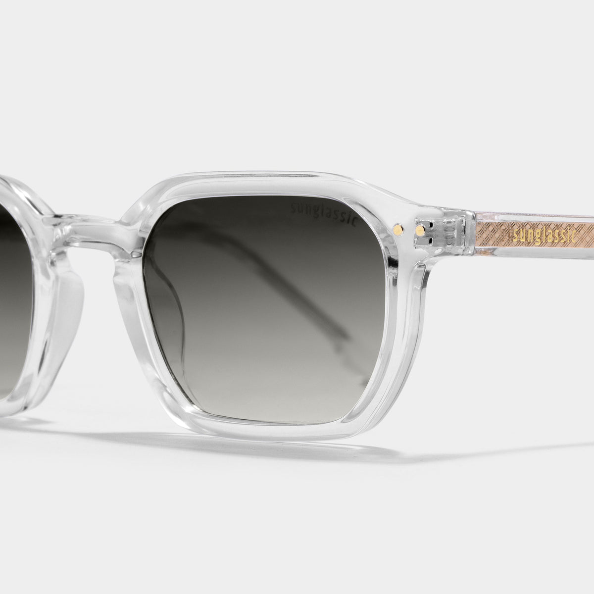 Roman Clear Green Gradient Rectangle Sunglasses