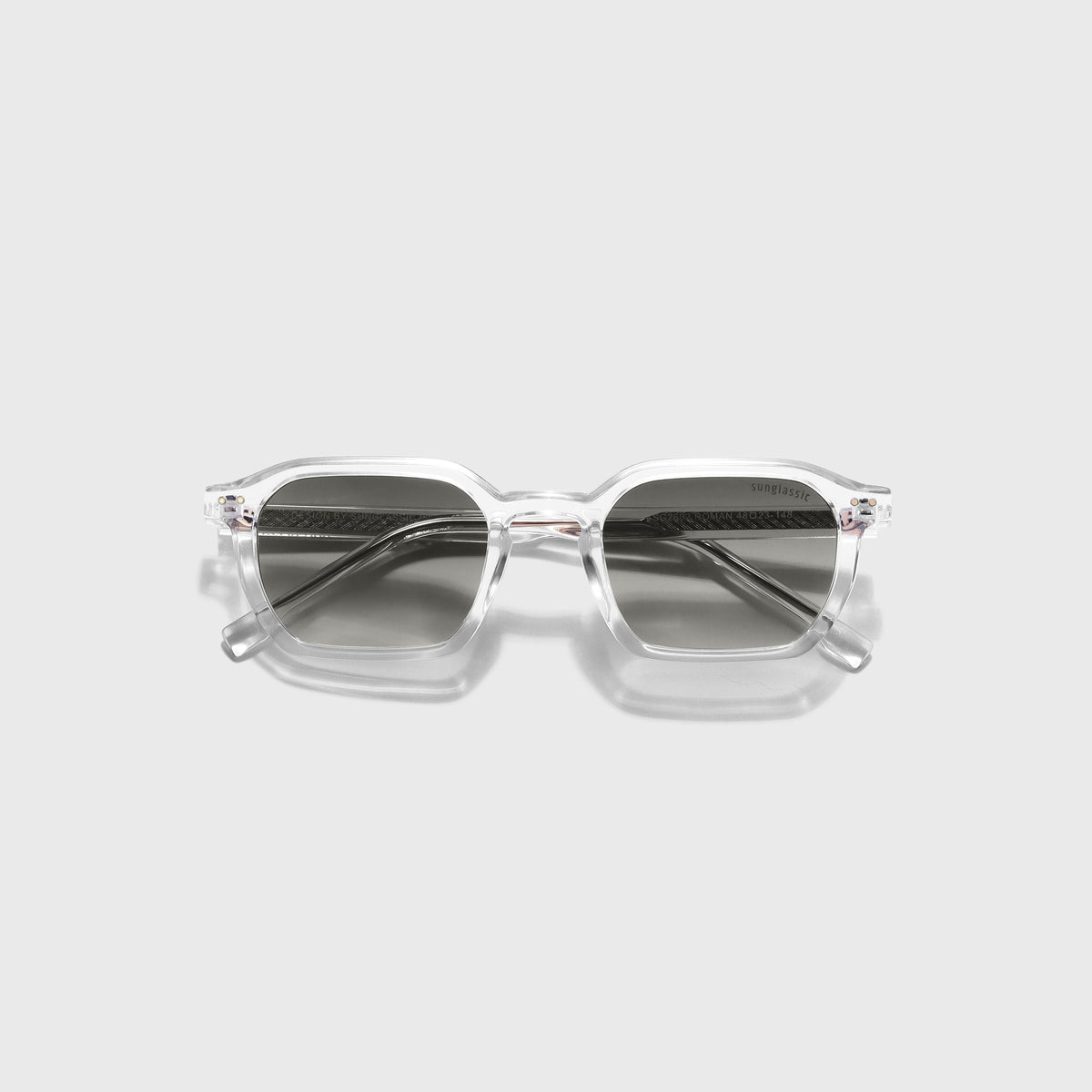 Roman Clear Green Gradient Rectangle Sunglasses