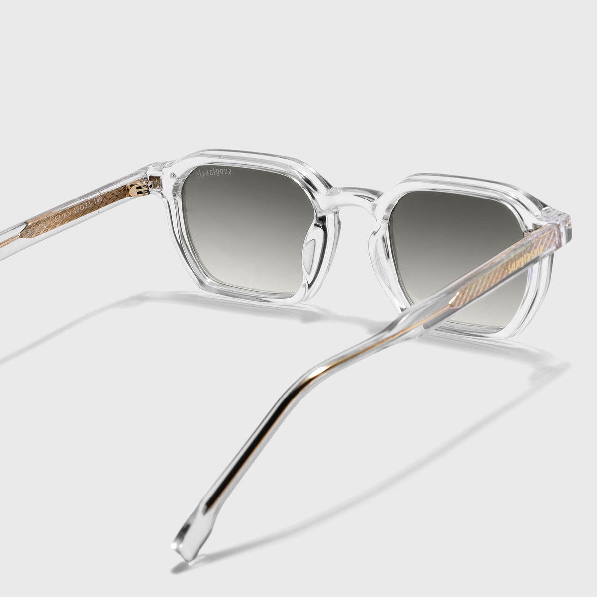 Roman Clear Green Gradient Rectangle Sunglasses