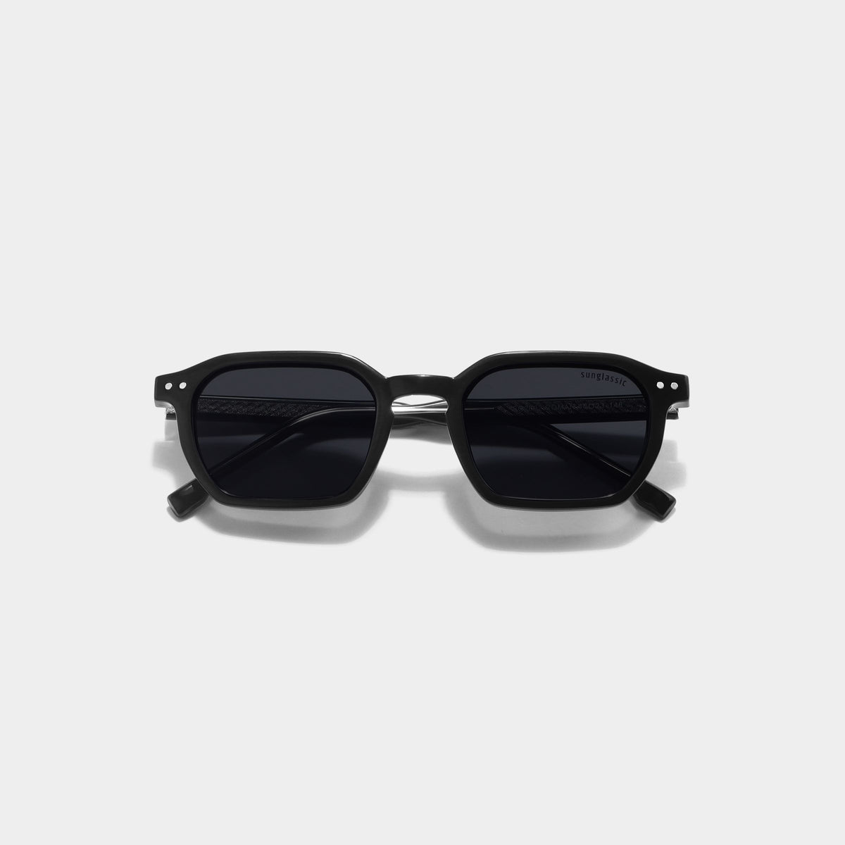 Roman Full Black Rectangle Sunglasses | UV400