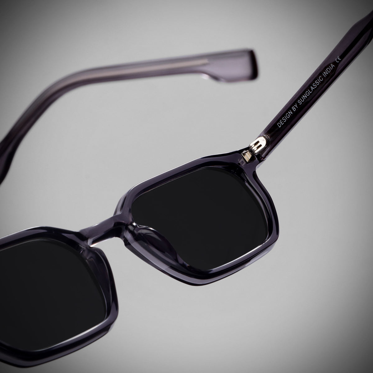 Roman Grey Black Rectangle Sunglasses | UV400