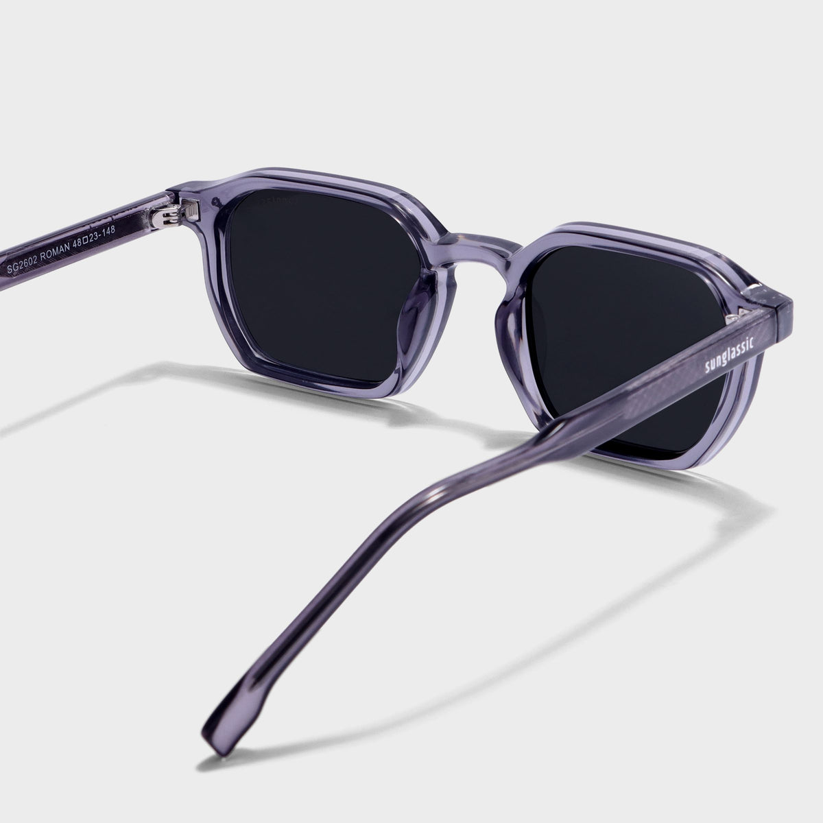 Roman Grey Black Rectangle Sunglasses | UV400