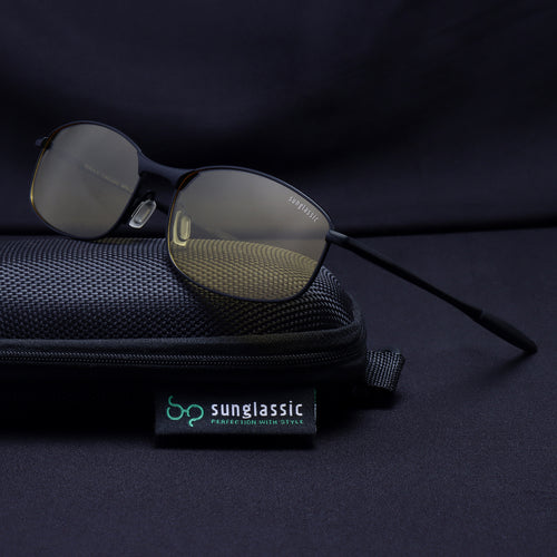 Swiftor Black Yellow Polarized Rectangle Sunglasses | UV400